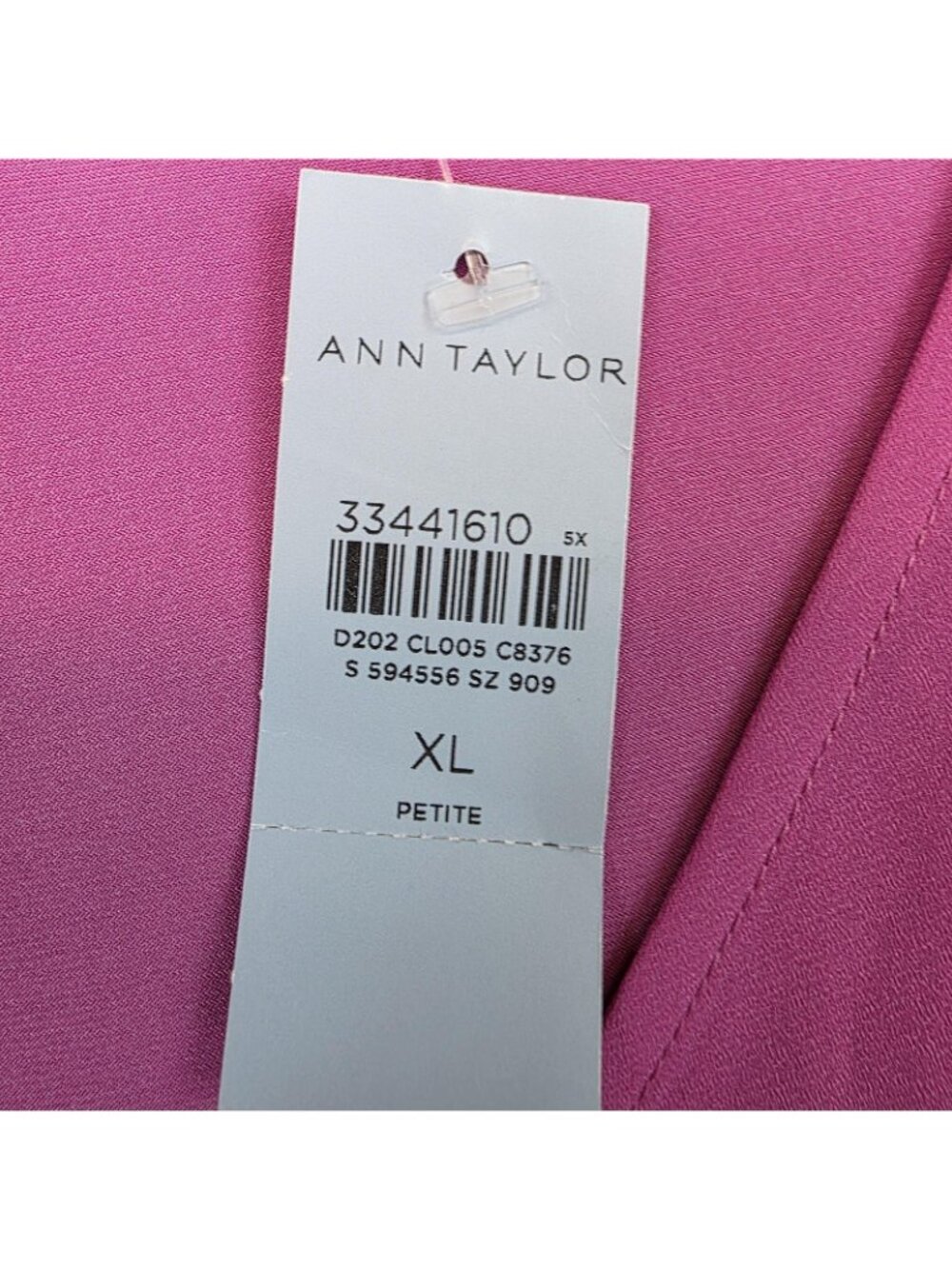 Ann Taylor Blouse Womens XL Petite Pink V Neck Short Dolman Sleeve Tie Waist - Picture 4 of 11